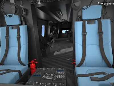  Military Utility Helicopter Olive Green with Interior 