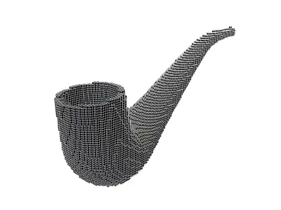 Voxel Tobacco Pipe v1 003 Low-poly 3D model