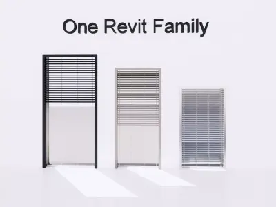 Roller Blinds - Full parametric Revit Family Low-poly 3D model