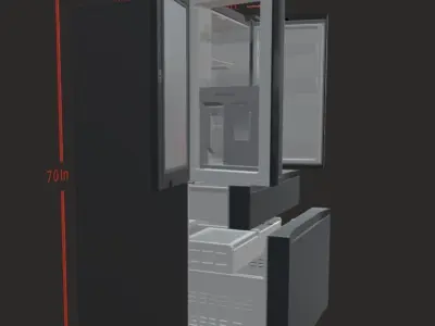 Smart fridge  Low-poly 3D model