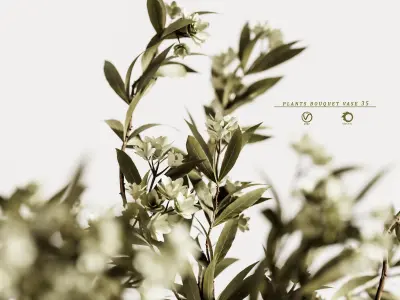 plants bouquet vase 35 3D model