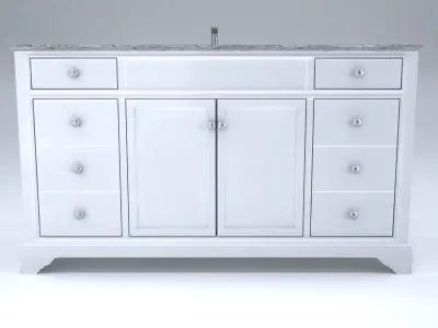 Vanity bathroom with marble top 3D model