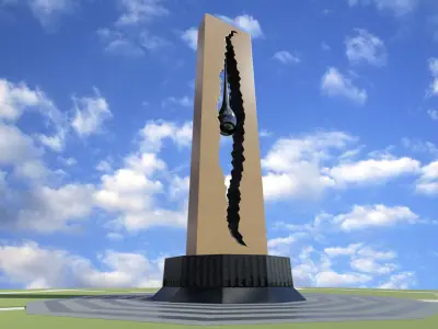 Tear Drop Memorial 3D model