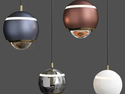 BENDIX four sphere pendant lights Low-poly 3D model