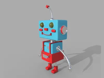Robotic toy robot Low-poly 3D model