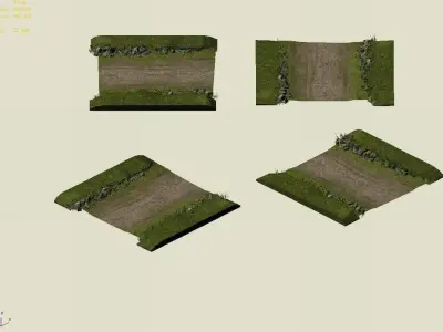 Explore mountains - mountain road - the surface 01 3D model
