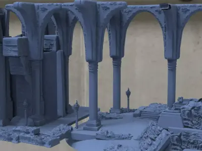 Church Ruins temple 3D model