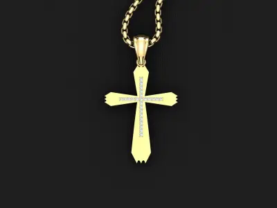 High Cross Pendant Light Gold 18K 3CP032 3D print model