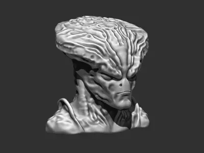 Alien Bust 11 -STL File for 3D Printer - Sci-Fi Decor 3D print model