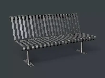Metal Modern Bench 29 PBR Game Ready Low-poly 3D model