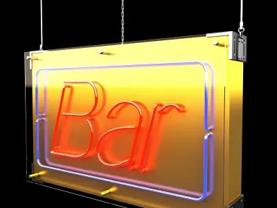 Chinese neon light 3D model