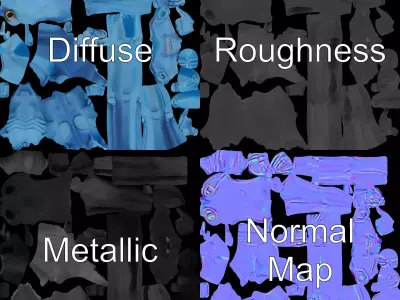 Blue Alien Character model pack Low-poly 3D model