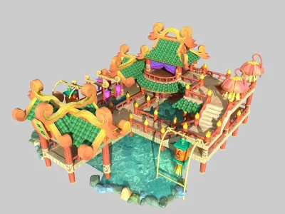 Cartoon Fantasy Architecture 3D model