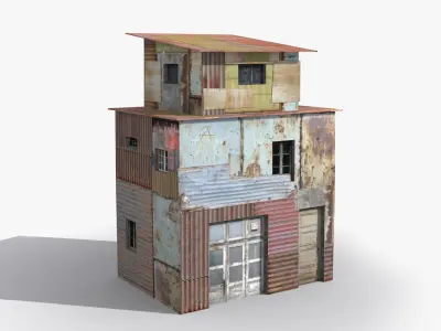 Slum x8 Low-poly 3D model
