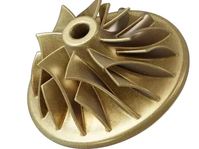Brass Centrifugal Pump Impeller 3D model