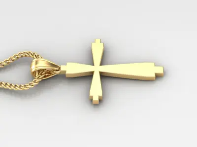 Light Gold 18K Cross Pendant 1CP001 3D print model purchase