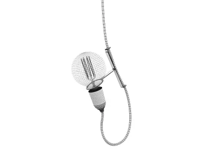 Dinn series of light bulbs hanging from wires 3D model