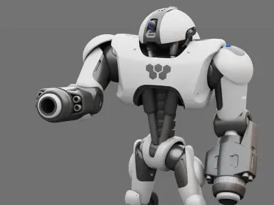 POLICE OFFICER BOT RIGGED 3D model
