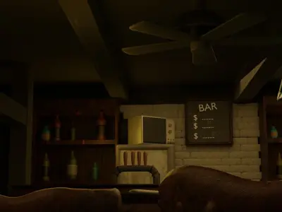 Bar with Pool Table Free 3D model