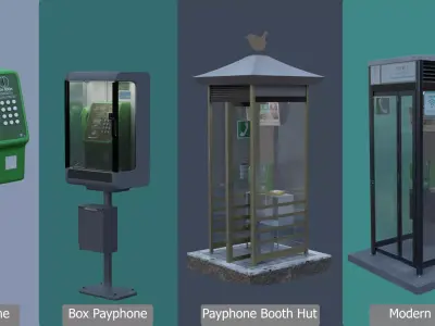 Payphone Booths 3D Model Pack