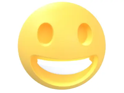 Twitter Grinning Face v1 001 Low-poly 3D model