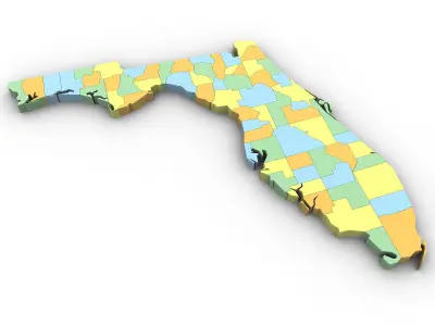 Florida Political Map 3D model