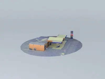 Fuel%26Retail station Mezhciems  Latvia Riga Bikernieku stree... Free 3D model