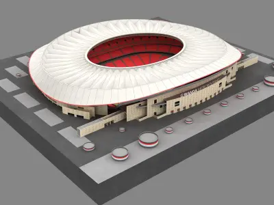 Wanda Metropolitano Stadium Spain 3d Model 