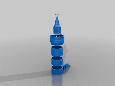 XIX ce Victorian age Tower-Terrain-Modelism Kit Multiparts  3D print model