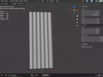 Ashbery Window Curtain Panel Low-poly 3D model