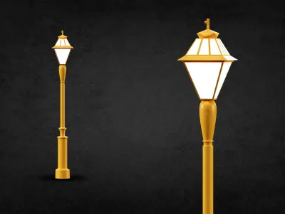 10 street lamps base mesh  Low Poly  Mid Poly Game Ready vol 02 Low-poly 3D model
