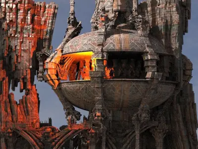 Dilwara Inspired cliff Temple 1  3D model