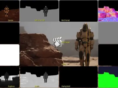 Cinematic Mars Scene animated 3D model