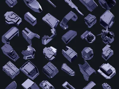 150 HARD-SURFACE KITBASH VOL-01 3D model