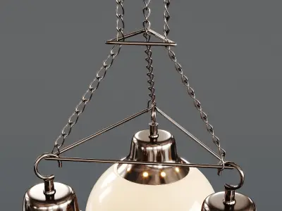 Mid-century Ceiling Mounted Pendant Light 3D model