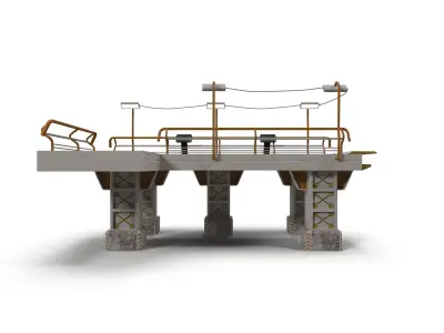 Sci fi platform Low-poly 3D model