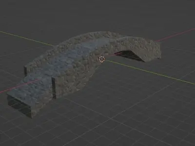Medieval stone bridge Free 3D model