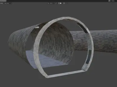 Tunnels - Modular segments Low-poly 3D model