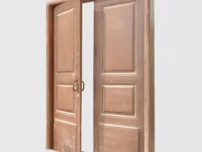 Old door scanned 001 Low-poly 3D model