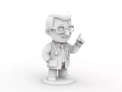 Cartoon Doctor 3D Printable 3D print model