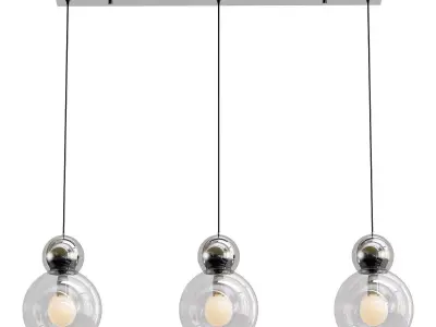 iledex-blossom-c4476-3l-cr three light pendant with glass glo... 3D model