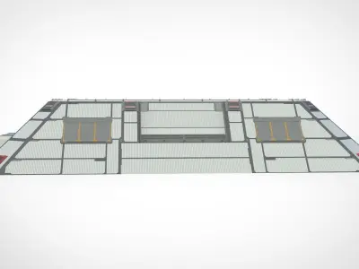 sci-fi hangar 3D model