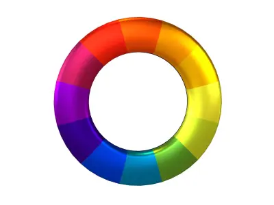 Color Wheel v1 002 Low-poly 3D model