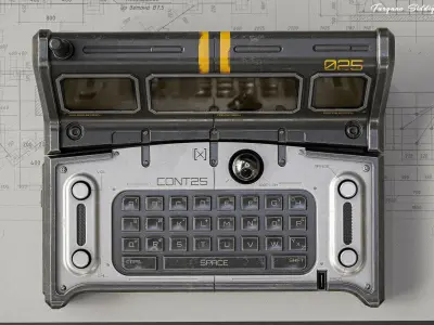 Sci-fi Controller PC V25 PBR Low-poly 3D model