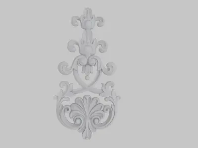 pattern wood cnc  flowers 3d model  classical gold frame  3D model