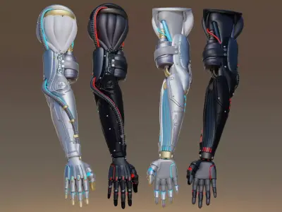 Robot Arm 3D Low-poly 3D model