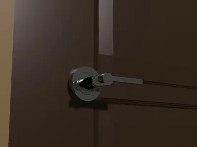 Low-poly door wooden Free low-poly 3D model
