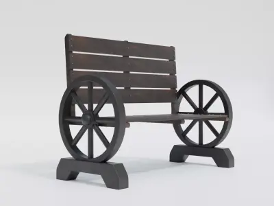 Wooden Bench - Garden Chair 3D model