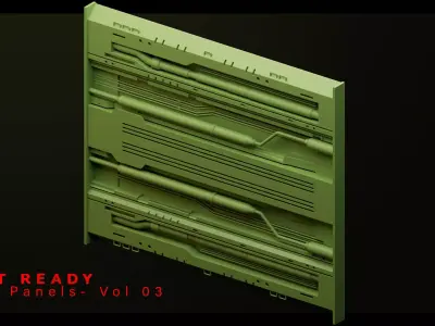 Sci-Fi Wall Panels- Printable Miniature Set- Vol 03 3D print model