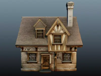 Mediaval fantasy stone house 3D model